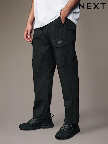 Black Regular Fit Ripstop Tech Cargo Trousers (B40937) | £38