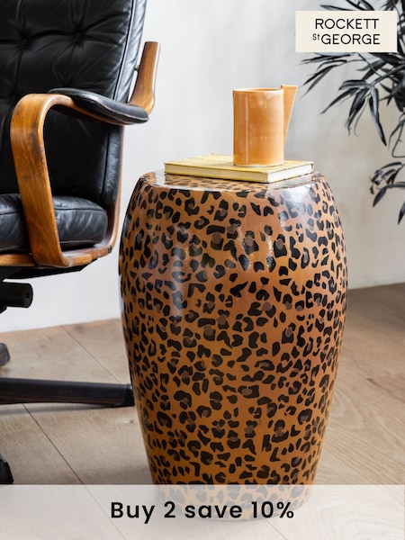 Rockett St George Leopard Painted Side Table (B40993) | £175