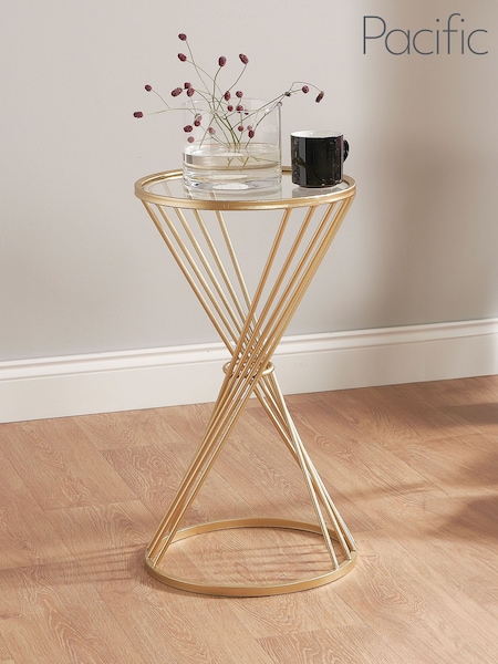 Pacific Glass and Gold Liberty Metal Small Table (B41148) | £90