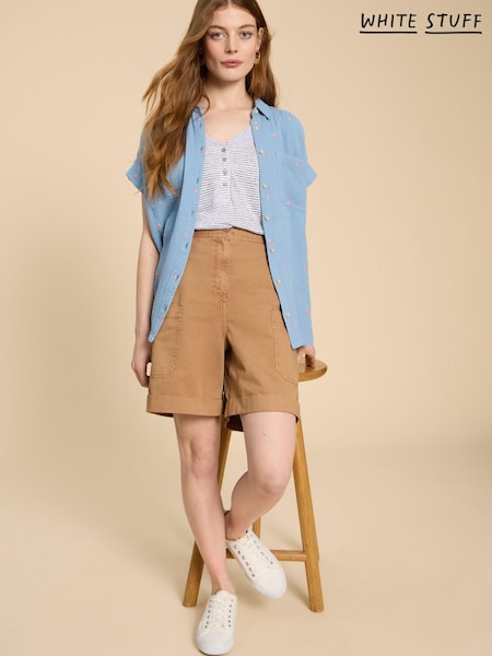 White Stuff Natural 100% Cotton Carlie Cargo Shorts (B41271) | £55
