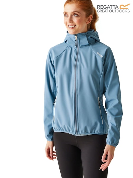 Regatta Blue Waterproof Bourda Hooded Softshell Jacket (B41456) | £63