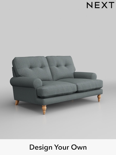 Tweedy Blend Easy Clean/Mid Slate Teal Green Erin Buttoned Back Deep Relaxed Sit (B41900) | £1,125