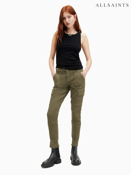 AllSaints Green Duran Skinny Cargo Trousers (B42214) | £129