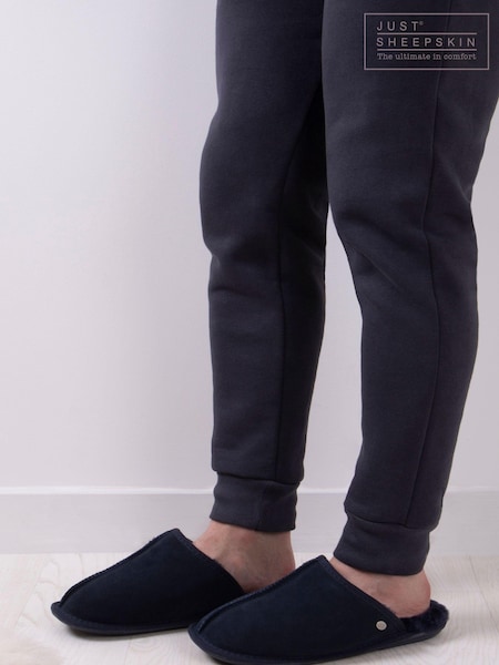 Just Sheepskin Blue Mens Donmar Slippers (B42535) | £70