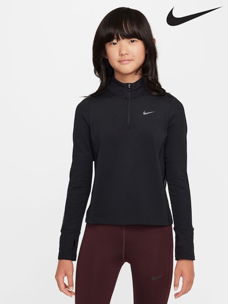 Nike Black Pro Therma-FIT Long-Sleeve Half Zip Training Top (B42651) | £43