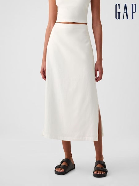 Gap White Linen Blend Maxi Skirt (B42667) | £18