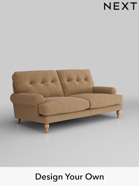Fine Chenille Easy Clean/Mid Sand Beige Erin Buttoned Back Deep Sit (B43020) | £1,275