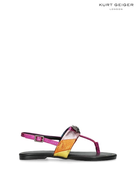 Kurt Geiger London Kids Mini Pink Kensington T-Bar Sandals (B43021) | £44