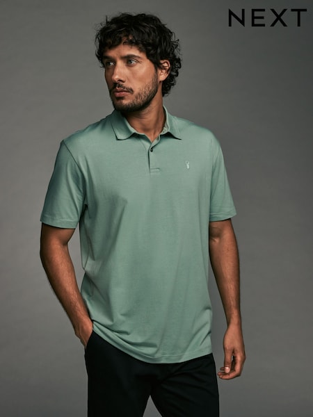 Blue/Pink/Green Japanese Print Regular Fit Short Sleeve Jersey Polo Shirts 3 Pack (B43113) | £48