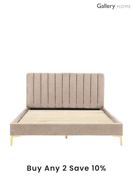 Gallery Home Brown Seaham Upholstered Velvet Bed (B43224) | £630 - £700