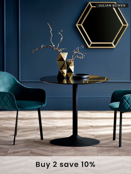Julian Bowen Black Nero Round 80cm Table (B43334) | £175