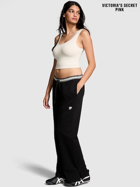 Victoria's Secret PINK Black Knitted Flare Fleece Joggers (B43391) | £45