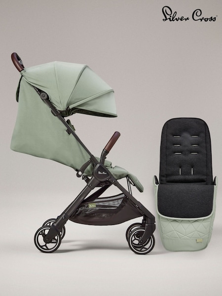 Silver Cross Green Clic Compact Pushchair and Footmuff Bundle (B43401) | £340