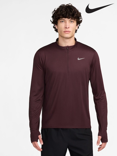 Nike Red Dri-FIT Pacer Quarter Zip Running Top (B43547) | £45