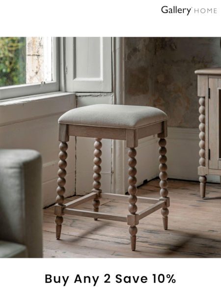 Gallery Home Natural Alston Bar Stool (B43597) | £282