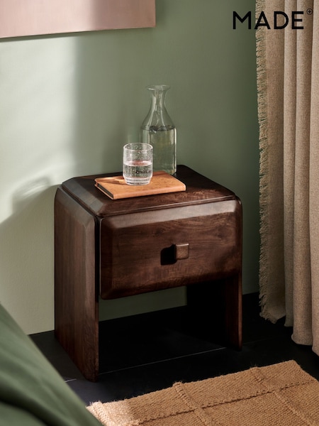 MADE.COM Brown Payton Mango Wood Bedside Table (B43845) | £299