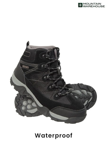 Mountain Warehouse Black Trail Waterproof Kids Walking Boots (B43926) | £54
