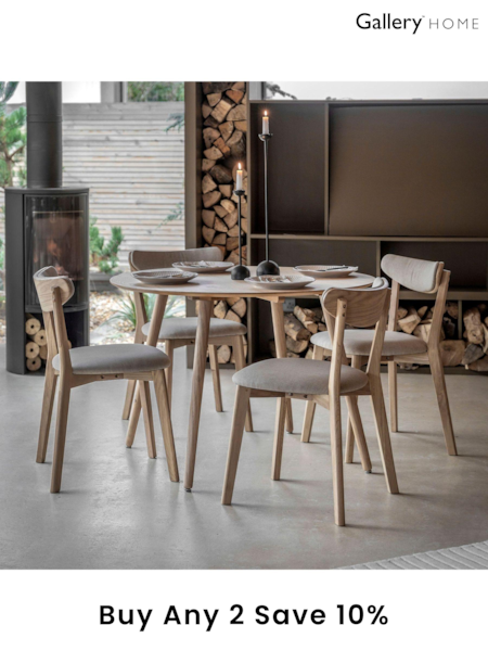 Gallery Home Natural Temara Oak Style 4 Seater Round Dining Table (B43940) | £300
