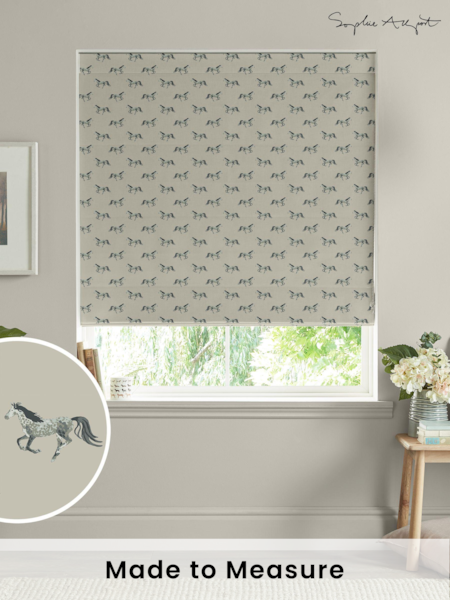 Sophie Allport Grey Horse Made to Measure 100% Cotton Roman Blinds (B44168) | £79