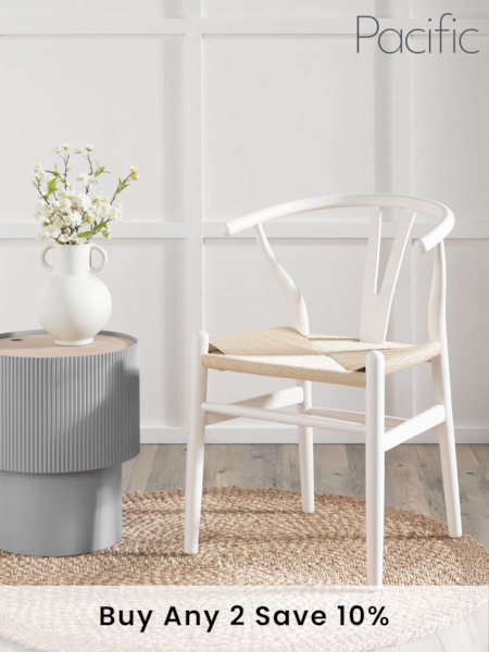 Pacific White Beech Wood and Natural Rope Dining Chair (B44334) | £180