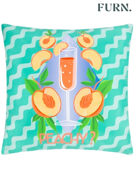 Furn Aqua Peachy Abstract Outdoor Cushion (B44575) | £15