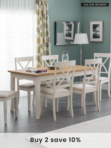 Julian Bowen Ivory Oak Davenport Extending Dining Table (B44639) | £385