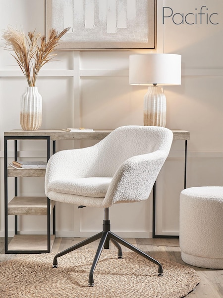 Pacific White Boucle Swivel Rise and Fall Chair (B44697) | £230