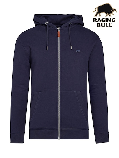 Raging Bull Blue Classic Zip Up 100% Cotton Hoodie (B44726) | £69 - £79