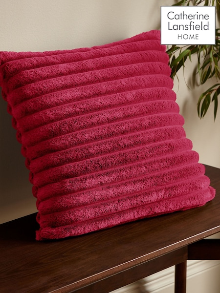 Catherine Lansfield Hot Pink Catherine Lansfield Soft and Cosy Ribbed Cushion (B44745) | £16