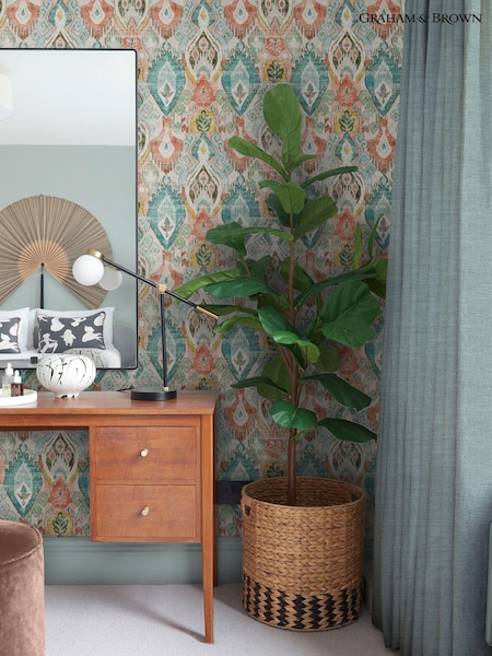 Graham & Brown Orange Daraee Tapestry Wallpaper Sample (B44857) | £1