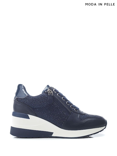 Moda In Pelle Brookie Glitz Wedge Side Zip Trainers (B44901) | £135