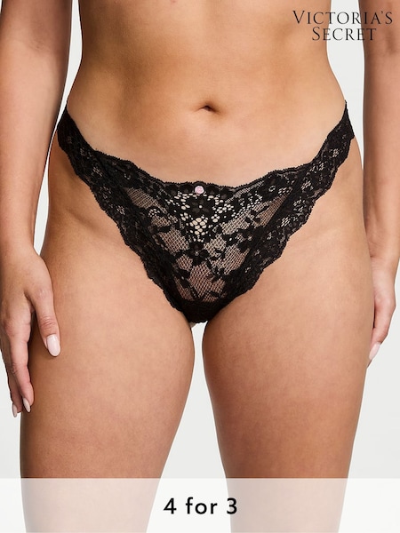 Victoria's Secret Black Brazilian Lace Knickers (B44966) | £14
