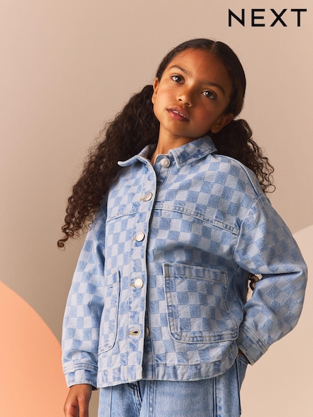 Check Denim Shacket (3-16yrs) (B45318) | £20 - £26