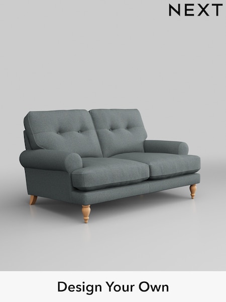 Tweedy Blend Easy Clean/Mid Slate Teal Green Erin Buttoned Back Deep Sit (B45477) | £1,075