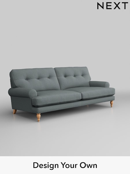 Tweedy Blend Easy Clean/Mid Slate Teal Green Erin Buttoned Back Deep Sit (B45477) | £1,275