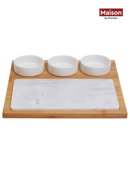 Maison by Premier 5 Piece White Marble And Ceramic Serving Board (B45623) | £28