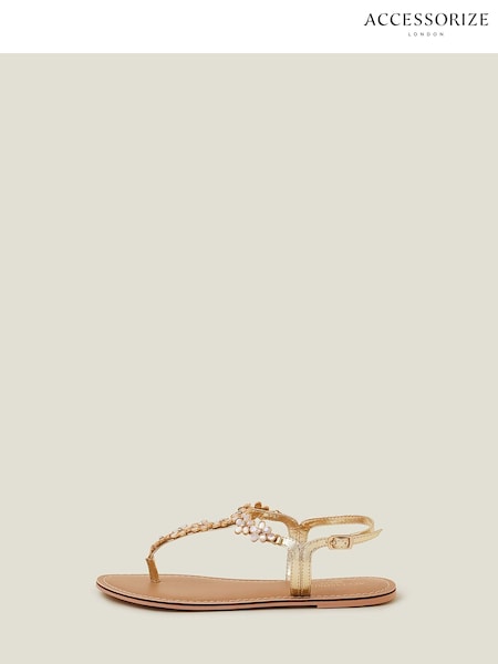 Accessorize Natural Flower Embellished Sandals (B45673) | £39
