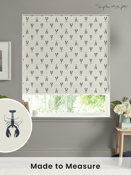 Sophie Allport White Lobster Made to Measure 100% Cotton Roman Blinds (B45731) | £79