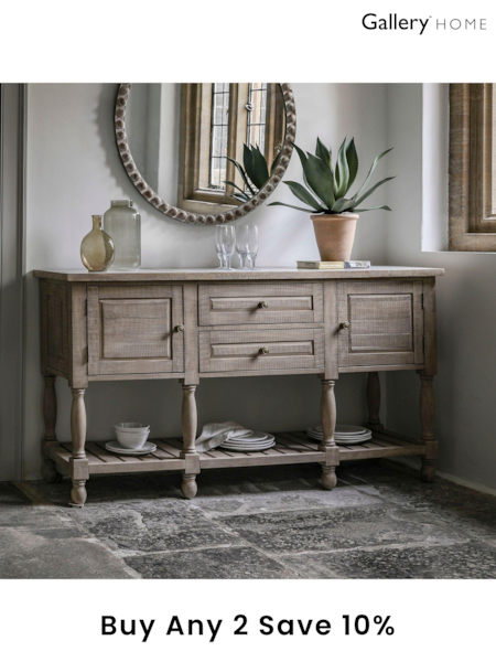 Gallery Home Natural Eastfield 2 Drawer 2 Door Sideboard (B46050) | £1,474