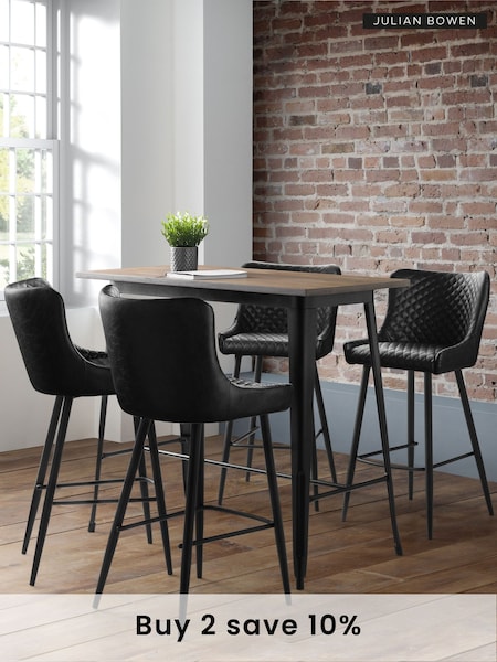Julian Bowen Black Luxe Faux Leather Barstool (B46308) | £160