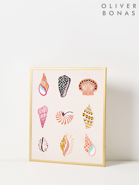 Oliver Bonas Natural Beaded Shells Framed Wall Art (B46403) | £70