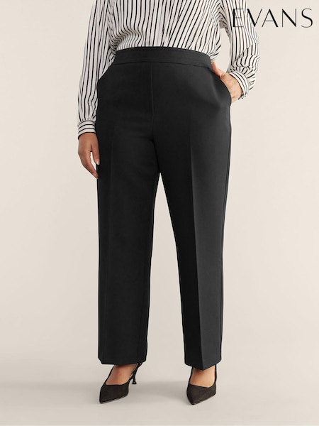 Evans Wide Leg Black Ground Trousers (B46453) | £39