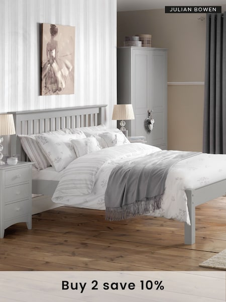 Julian Bowen Grey Barcelona Low Footend Wooden Bed (B46537) | £385