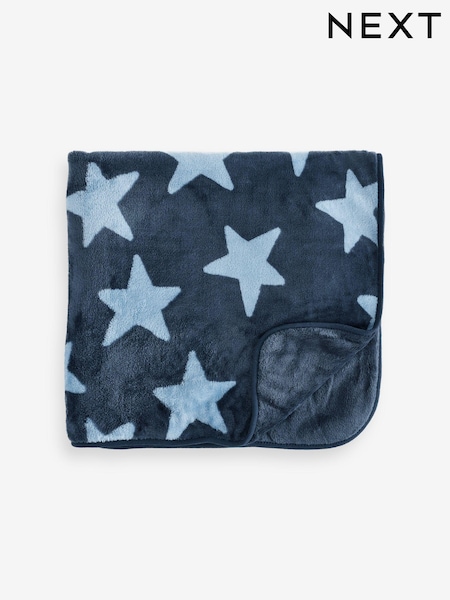 Blue Stars Fleece Baby Blanket (B46659) | £14