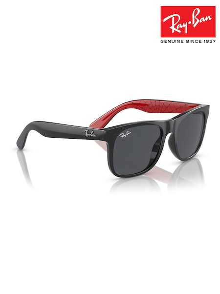 Ray-Ban Junior Justin Rj9069S Square Spider-Man Black Sunglasses (B46903) | £99
