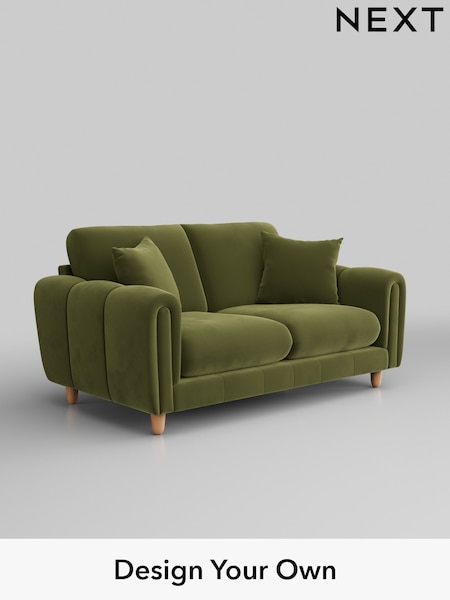 Plush Velvet Easy Clean/Mid Olive Green Odella (B47169) | £1,275