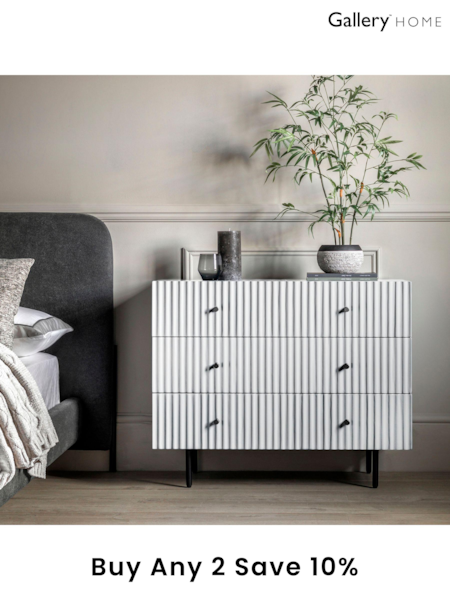 Gallery Home White Tetouan 3 Drawer Chest (B47171) | £451