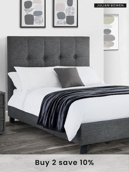 Julian Bowen Slate Linen Sorrento Upholstered Bed (B47456) | £365 - £385