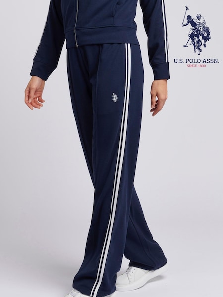 U.S. Polo Assn. Blue Womens Stripe Trim Flare Joggers (B47502) | £60