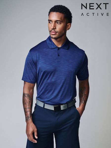 Blue Active Golf Mesh Training Polo Shirt (B47589) | £20